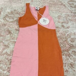 Princess Polly Pink and Orange Color block Dress